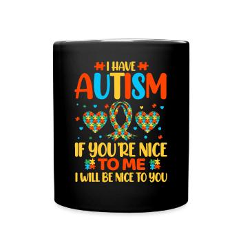 Autismus Autist - Tasse einfarbig - Schwarz - Vorne
