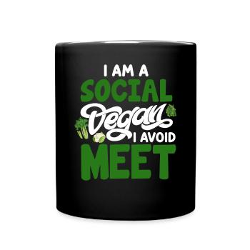 Véganisme végétalien - Mug uni - noir - Devant