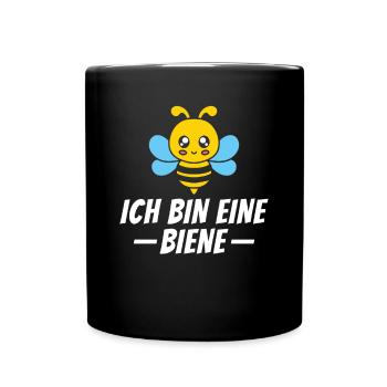 Ich bin eine Biene - Kostüm Karneval Fasching - Tasse einfarbig - Schwarz - Vorne