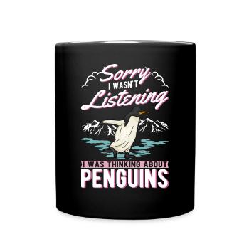 Pinguin Penguin Kaiserpinguin Gelbaugenpinguin - Tasse einfarbig - Schwarz - Vorne