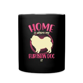 Eurasier is my home Eurasian Spitz - Full Colour Mug - black - Front