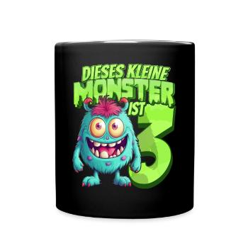 Dieses kleine Monster ist 3 - drei Jahre - 3. - Tasse einfarbig - Schwarz - Vorne