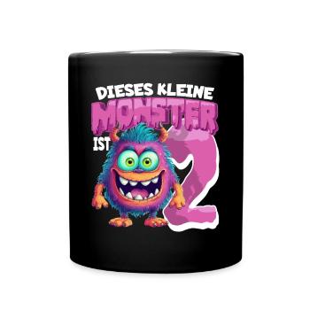 Dieses kleine Monster ist 2 - zwei Jahre - 2. - Tasse einfarbig - Schwarz - Vorne