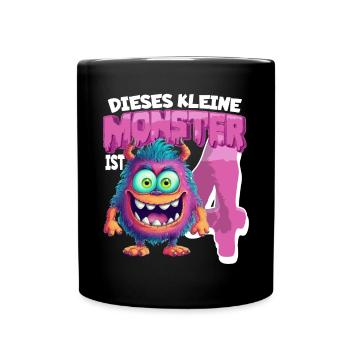 Dieses kleine Monster ist 4 - vier Jahre - 4. - Tasse einfarbig - Schwarz - Vorne