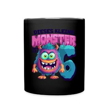Dieses kleine Monster ist 6 - sechs Jahre - 6. - Tasse einfarbig - Schwarz - Vorne