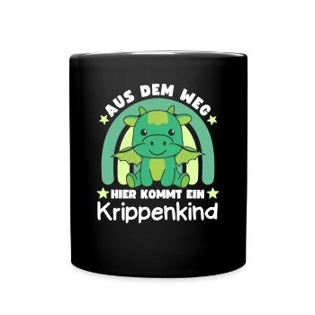 Aus Dem Weg Hier Kommt Ein Krippenkind Drache - Tasse einfarbig - Schwarz - Vorne