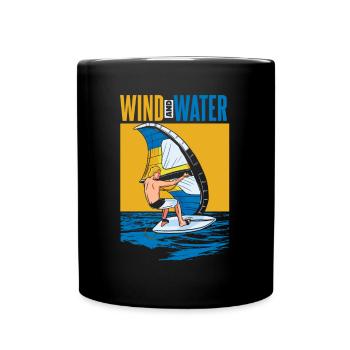 Wind And Water Surfers Surfers Water Sports - Full Colour Mug - black - Front