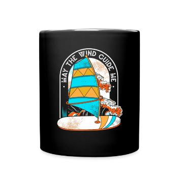 Que le vent me guide Surfer Sports nautiques - Mug uni - noir - Devant