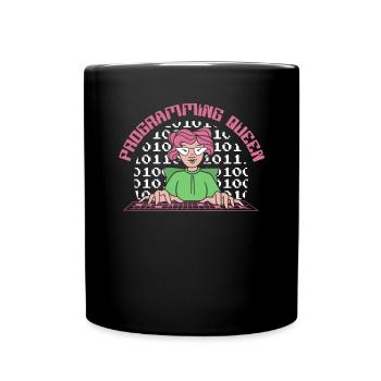 Programming Queen Software Developer - Full Colour Mug - black - Front
