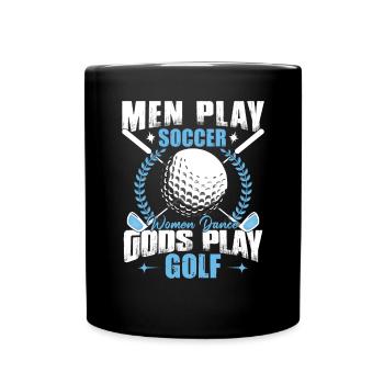 Gods Play Golf Funny Golf Player Golfing - Full Colour Mug - black - Front