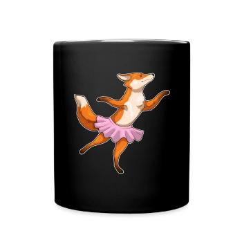 Fox Ballerina Ballet Dance - Full Colour Mug - black - Front