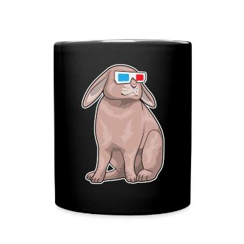 Rabbit Glasses - Full Colour Mug - black - Front