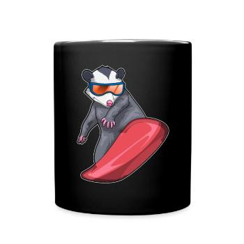 Beutelratte Snowboarder Snowboard - Tasse einfarbig - Schwarz - Vorne