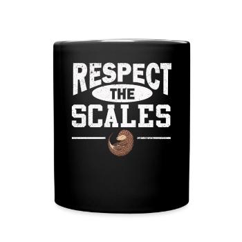 Pangolin lovers respect the scales - Full Colour Mug - black - Front