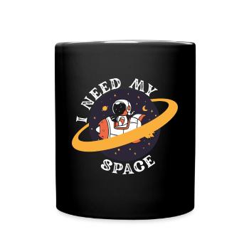 Astronaut Raumfahrt Weltall - Tasse einfarbig - Schwarz - Vorne