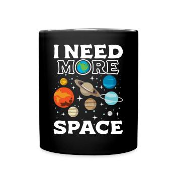 Raumfahrt Astronaut Weltall Planeten - Tasse einfarbig - Schwarz - Vorne