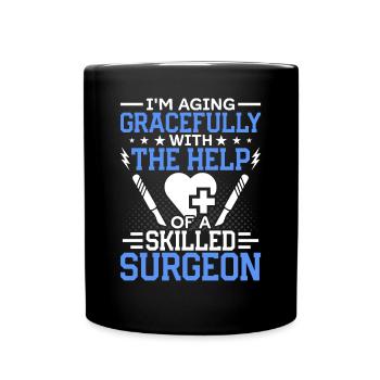 Experienced Plastic Surgeon Surgical - Full Colour Mug - black - Front