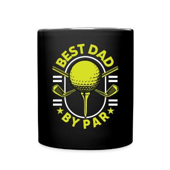 Golfspieler Golfer Papa Golf - Tasse einfarbig - Schwarz - Vorne