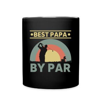 Golf Papa Golfer Golfspieler - Tasse einfarbig - Schwarz - Vorne