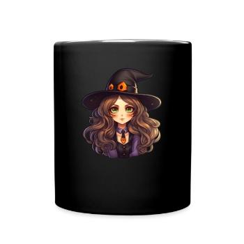 Sorcière mignonne Halloween - Mug uni - noir - Devant