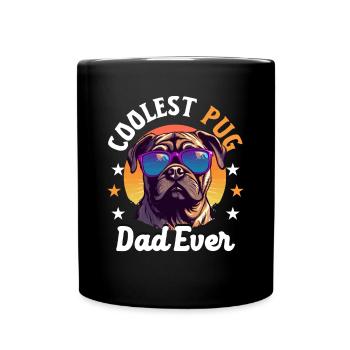Pug Dog Breed Pet - Coolest Pug Dad Ever - Full Colour Mug - black - Front