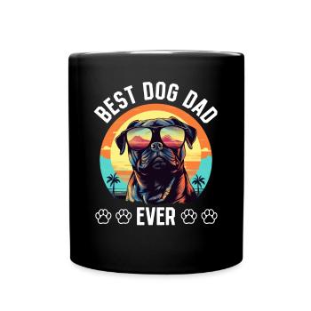 Pug Dog Breed Pet - Best Dog Dad Ever - Full Colour Mug - black - Front