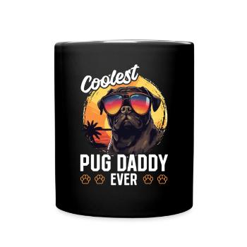 Pug Dog Breed Pet - Coolest Pug Dad Ever - Full Colour Mug - black - Front