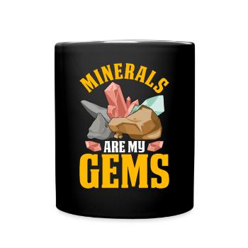 Lustige Mineralienjagd Felsen Geologe - Tasse einfarbig - Schwarz - Vorne