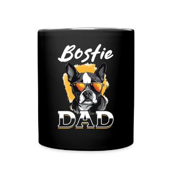 Boston Terrier Bostie Dog Breed Pet - Bostie Dad - Tasse einfarbig - Schwarz - Vorne