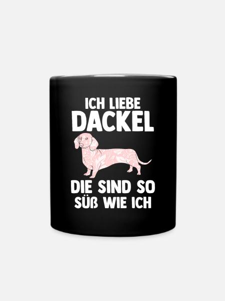 Hund Dackel - Tasse einfarbig - Schwarz