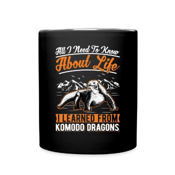 Komodowaran Komododrache Waran - Tasse einfarbig - Schwarz - Vorne