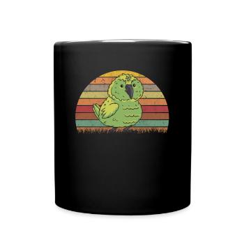 Kakapo Retro Nachtpapagei Vintage - Tasse einfarbig - Schwarz - Vorne