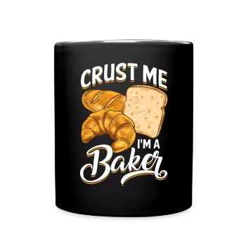 Lustiger Brotbacken-Bäcker - Tasse einfarbig - Schwarz - Vorne