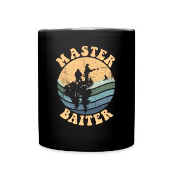 Meister K�der Retro Fisherman Herren -Meister K�de - Tasse einfarbig - Schwarz - Vorne