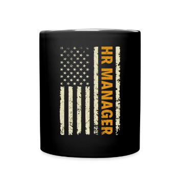 HR Manager American Flag USA - HR Management - Full Colour Mug - black - Front