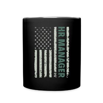 HR Manager American Flag USA - HR Management - Full Colour Mug - black - Front