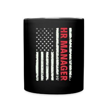 HR Manager American Flag USA - HR Management - Full Colour Mug - black - Front