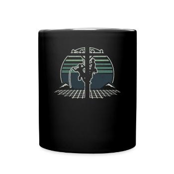 Retro Elektroinstallateur - Leitungsmonteur - Tasse einfarbig - Schwarz - Vorne