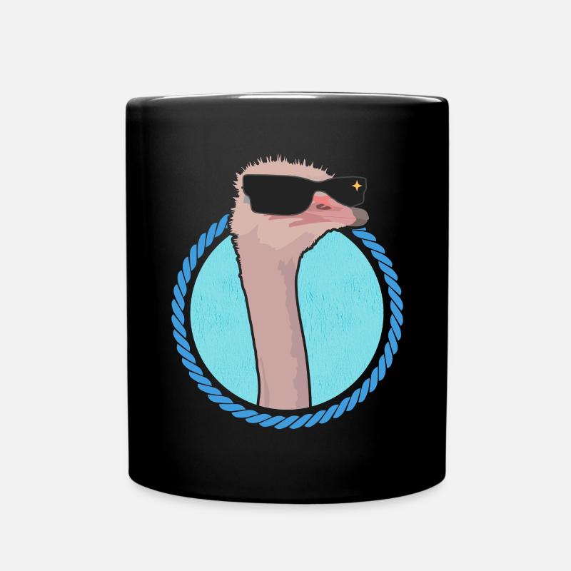 Strauß Vogel Strauße Straußenliebhaber Geschenk - Tasse einfarbig - Schwarz