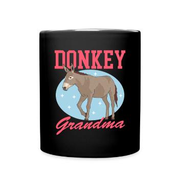 Esel Oma Eselbesitzerin Eselliebhaber Geschenk - Tasse einfarbig - Schwarz - Vorne