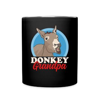 Esel Opa | Eselbesitzer Eselliebhaber Geschenk - Tasse einfarbig - Schwarz - Vorne