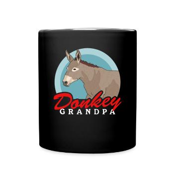 Esel Opa Eselliebhaber Eselbesitzer Geschenk - Tasse einfarbig - Schwarz - Vorne