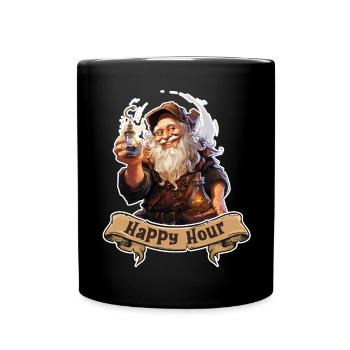 Happy Hour Dwarf with Magic Potion Role Playing Game - Full Colour Mug - black - Front
