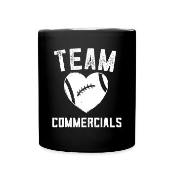 Im Just Here For The Commercials Girls Football - Full Colour Mug - black - Front