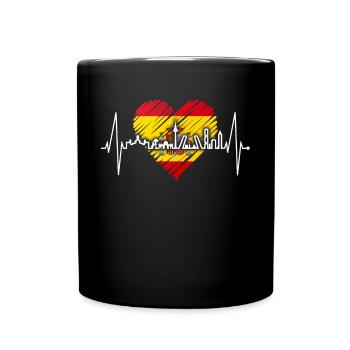 Madrid Skyline Heartbeat Espagne Silhouette Pulse - Mug uni - noir - Devant