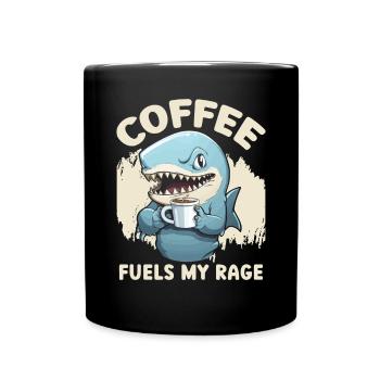 Kaffeehai-Liebhaber Meeresbiologie Koffein-Trinker - Tasse einfarbig - Schwarz - Vorne