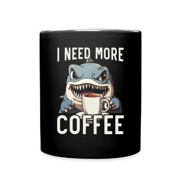 Kaffeehai-Liebhaber Meeresbiologie Koffein-Trinker - Tasse einfarbig - Schwarz - Vorne