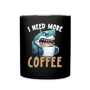 Kaffeehai-Liebhaber Meeresbiologie Koffein-Trinker - Tasse einfarbig - Schwarz - Vorne