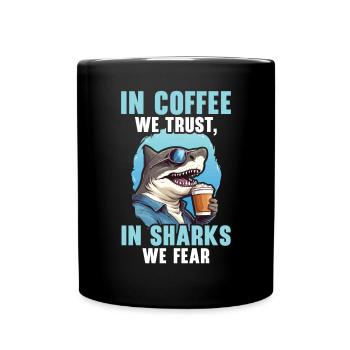 Kaffeehai-Liebhaber Meeresbiologie Koffein-Trinker - Tasse einfarbig - Schwarz - Vorne