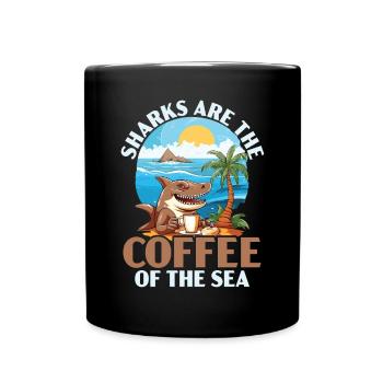 Kaffeehai-Liebhaber Meeresbiologie Koffein-Trinker - Tasse einfarbig - Schwarz - Vorne